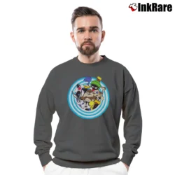 Men’s 90s Looney Tunes Warner Bros Movie Promo Crewneck Sweatshirt in charcoal | Cozy Fabric, Clean Style