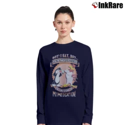 Women’s 90s Looney Tunes You're About To Exceed The Limitation Of Your Medication Sylvester Foghorn Leghorn Long-Sleeve Top in navy | Sleek, Versatile, All-Season