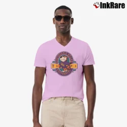 Men’s 90s LSU Tigers Band Dad V-Neck Tee in light pink | Sharp, Breathable, Everyday Staple