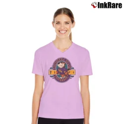 Women’s 90s LSU Tigers Band Dad V-Neck Tee in light pink | Chic Neckline, Soft Texture