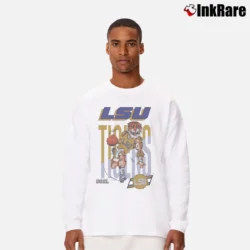 Men’s 90s LSU Tigers Basketball Graphic Long-Sleeve Shirt in white | Sleek, Lightweight, Year-Round Wear