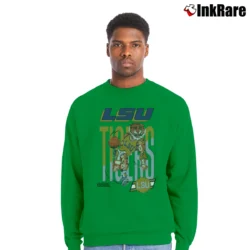 Men’s 90s LSU Tigers Basketball Graphic Crewneck Sweatshirt in irish green | Cozy Fabric, Clean Style