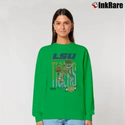 Women’s 90s LSU Tigers Basketball Graphic Relaxed Sweatshirt in irish green | Soft, Laid-Back Vibe
