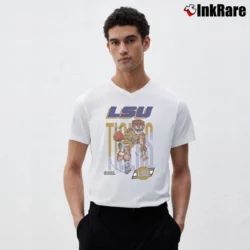 Men’s 90s LSU Tigers Basketball Graphic V-Neck Tee in white | Sharp, Breathable, Everyday Staple