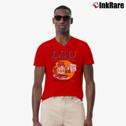 Men’s 90s LSU Tigers Class Of 1998 V-Neck Tee in red | Sharp, Breathable, Everyday Staple