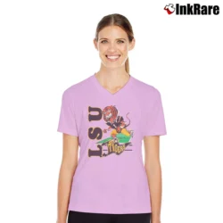 Women’s 90s LSU Tigers College V-Neck Tee in light pink | Chic Neckline, Soft Texture