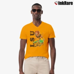 Men’s 90s LSU Tigers College V-Neck Tee in orange | Sharp, Breathable, Everyday Staple