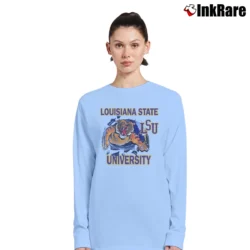 Women’s 90s LSU Tigers Nutmeg Mills Long-Sleeve Top in light blue | Sleek, Versatile, All-Season