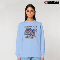 Women’s 90s LSU Tigers Nutmeg Mills Relaxed Sweatshirt in light blue | Soft, Laid-Back Vibe