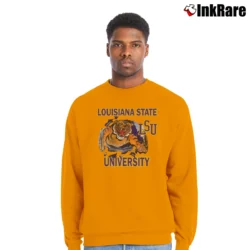 Men’s 90s LSU Tigers Nutmeg Mills Crewneck Sweatshirt in orange | Cozy Fabric, Clean Style