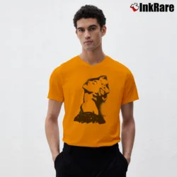 Men’s 90s Madonna Deadstock Graphic V-Neck Tee in orange | Sharp, Breathable, Everyday Staple