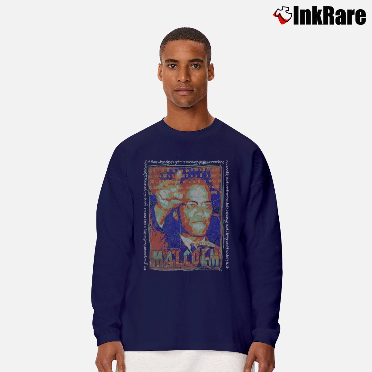 Men’s 90s Malcolm A Great Legendary Long-Sleeve Shirt in navy | Sleek, Lightweight, Year-Round Wear