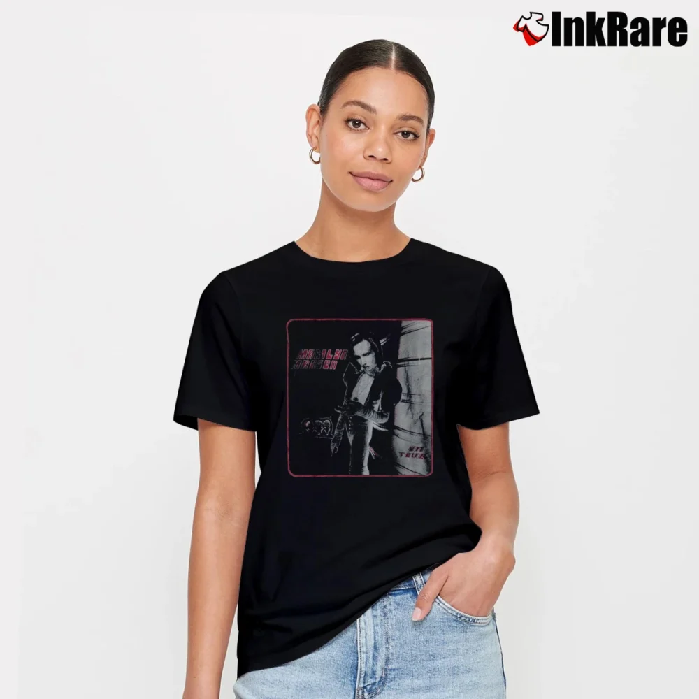 Women’s 90s Marilyn Manson On Tour Band Signature T-Shirt in black | Soft, Flattering Fit
