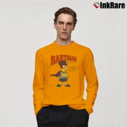 Men’s 90s Matt Groening The Simpsons Bartman Avenger of Evil Long-Sleeve Shirt in orange | Sleek, Lightweight, Year-Round Wear