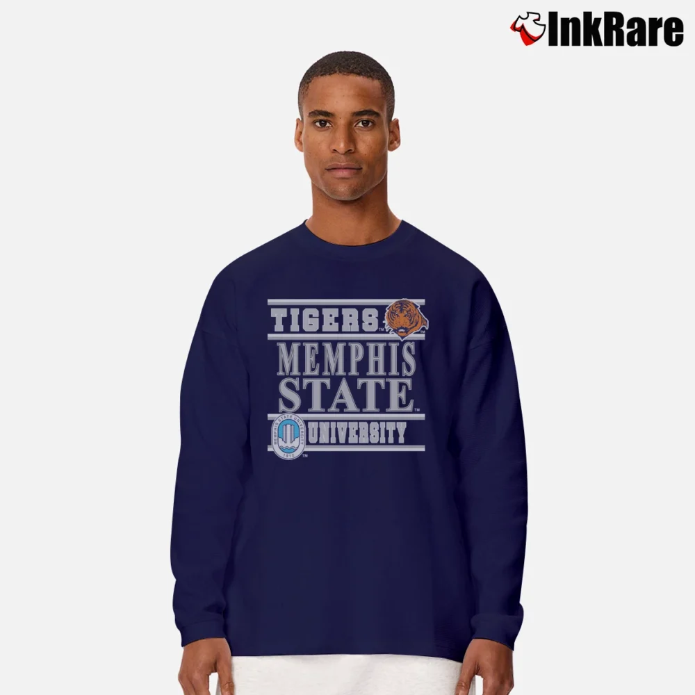 Men’s 90s Memphis State Tigers Long-Sleeve Shirt in navy | Sleek, Lightweight, Year-Round Wear