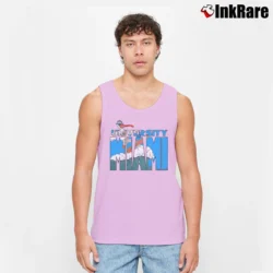 Men’s 90s Miami Hurricanes Sebastian Mascot College Tank Top in light pink | Breathable, Active-Friendly Design