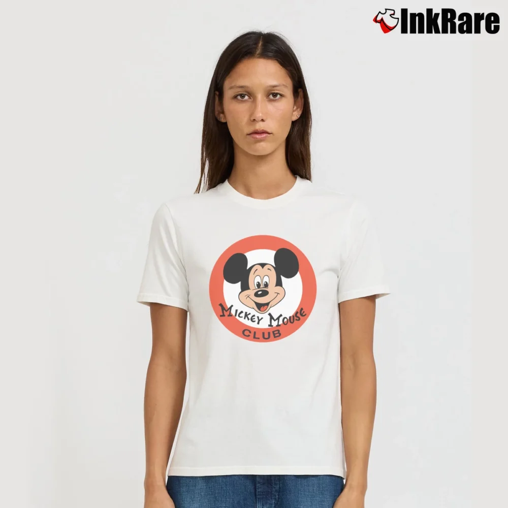 Women’s 90s Mickey Mouse Club Disneyland Signature T-Shirt in white | Soft, Flattering Fit