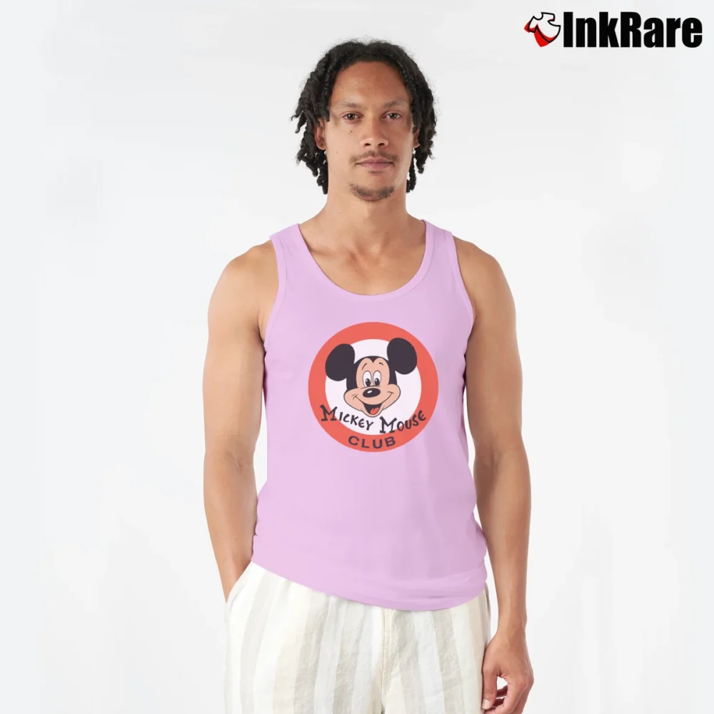 Men’s 90s Mickey Mouse Club Disneyland Tank Top in light pink | Breathable, Active-Friendly Design