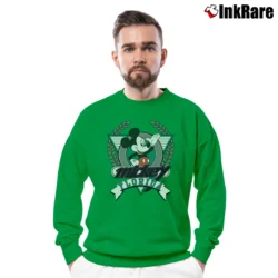 Men’s 90s Mickey Mouse Florida Crewneck Sweatshirt in irish green | Cozy Fabric, Clean Style