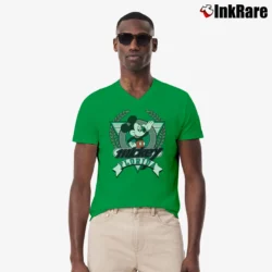Men’s 90s Mickey Mouse Florida V-Neck Tee in irish green | Sharp, Breathable, Everyday Staple