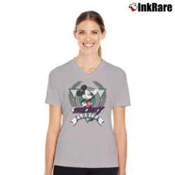 Women’s 90s Mickey Mouse Florida V-Neck Tee in sport grey | Chic Neckline, Soft Texture