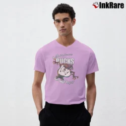 Men’s 90s Milwaukee Bucks Taz Looney Tunes NBA V-Neck Tee in light pink | Sharp, Breathable, Everyday Staple