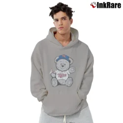 Men’s 90s Minnesota Twins TC Bear Mascot MLB Pullover Hoodie in sport grey | Cozy, Durable, Modern Fit
