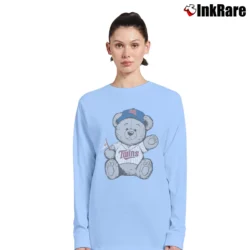 Women’s 90s Minnesota Twins TC Bear Mascot MLB Long-Sleeve Top in light blue | Sleek, Versatile, All-Season