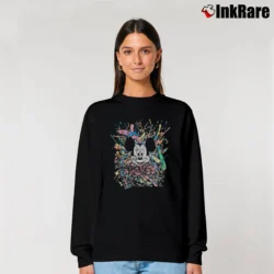 Women’s 90s Neon Splatter Mickey Mouse Disney Relaxed Sweatshirt in black | Soft, Laid-Back Vibe
