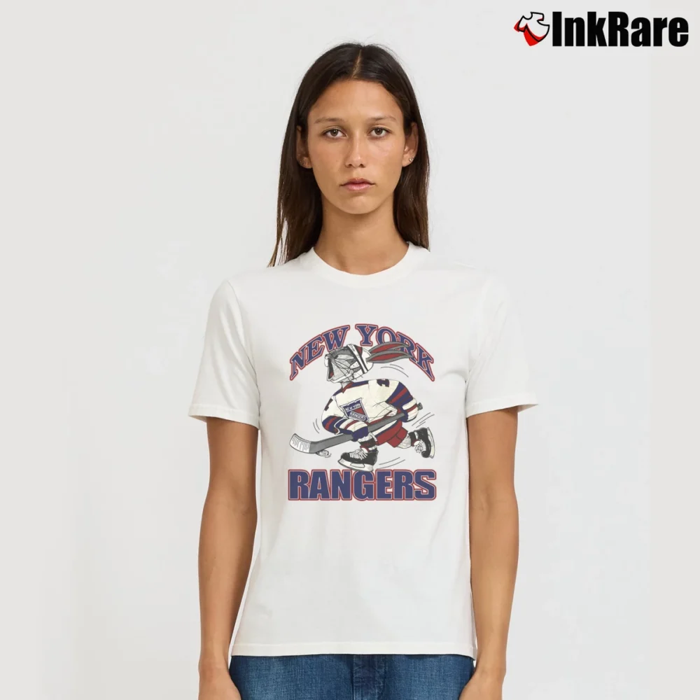 Women’s 90s New York Rangers Bugs Bunny Signature T-Shirt in white | Soft, Flattering Fit