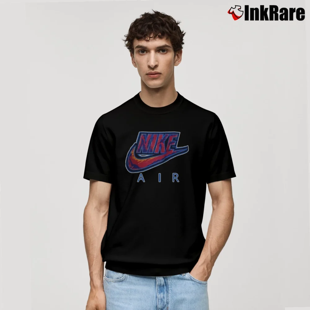 Men’s 90s Nike Air Swoosh Big Logo Classic T-Shirt in black | Soft, Breathable Everyday Wear