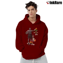 Men’s 90s Nike Jordan Space Jam Bugs Bunny Looney Tunes Pullover Hoodie in maroon | Cozy, Durable, Modern Fit