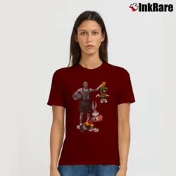 Women’s 90s Nike Jordan Space Jam Bugs Bunny Looney Tunes Signature T-Shirt in maroon | Soft, Flattering Fit