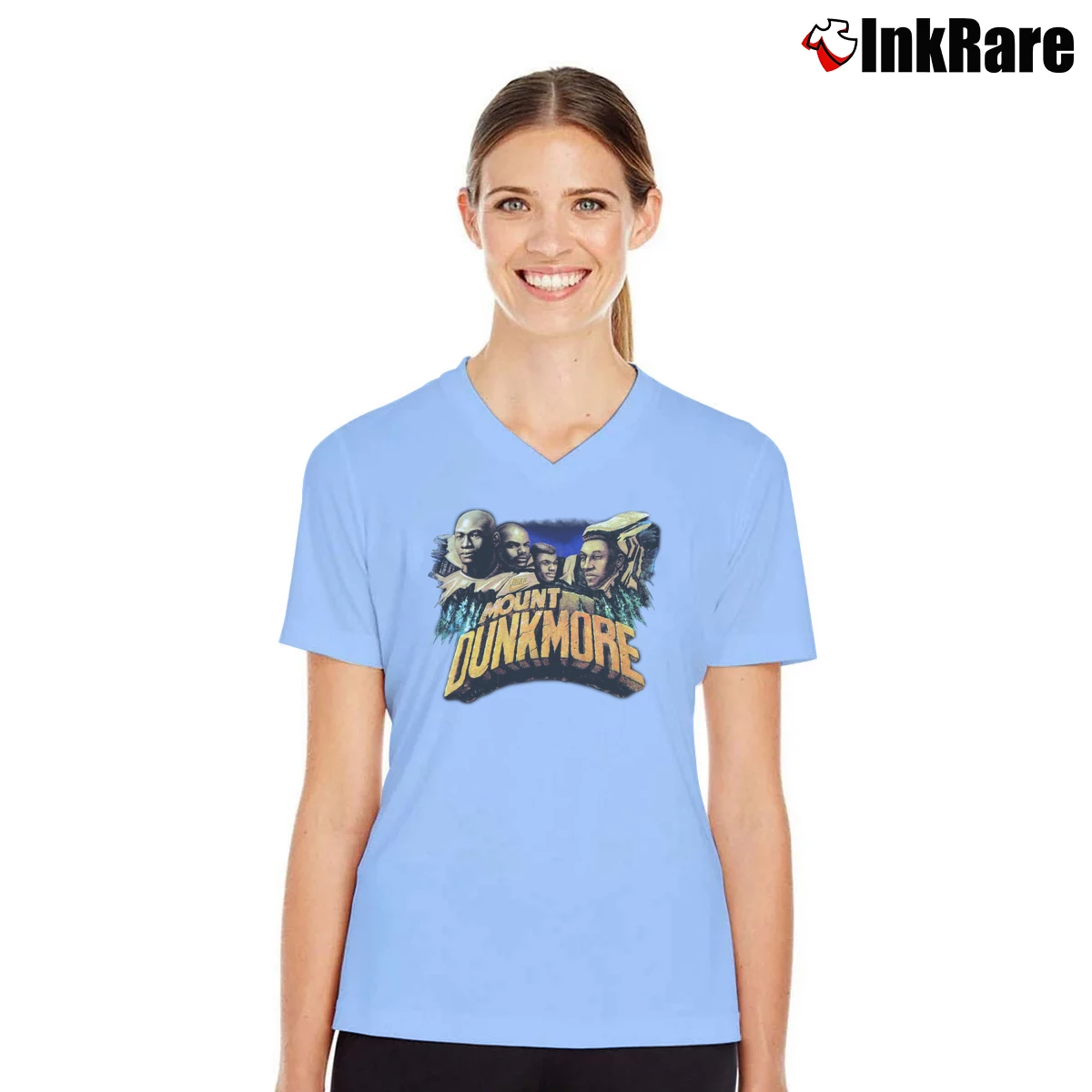 Women’s 90s Nike Mount Dunkmore V-Neck Tee in light blue | Chic Neckline, Soft Texture