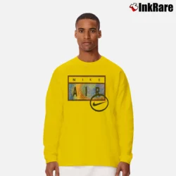 Men’s 90s Nike Swoosh Air Logo Long-Sleeve Shirt in yellow | Sleek, Lightweight, Year-Round Wear