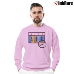 Men’s 90s Nike Swoosh Air Logo Crewneck Sweatshirt in light pink | Cozy Fabric, Clean Style