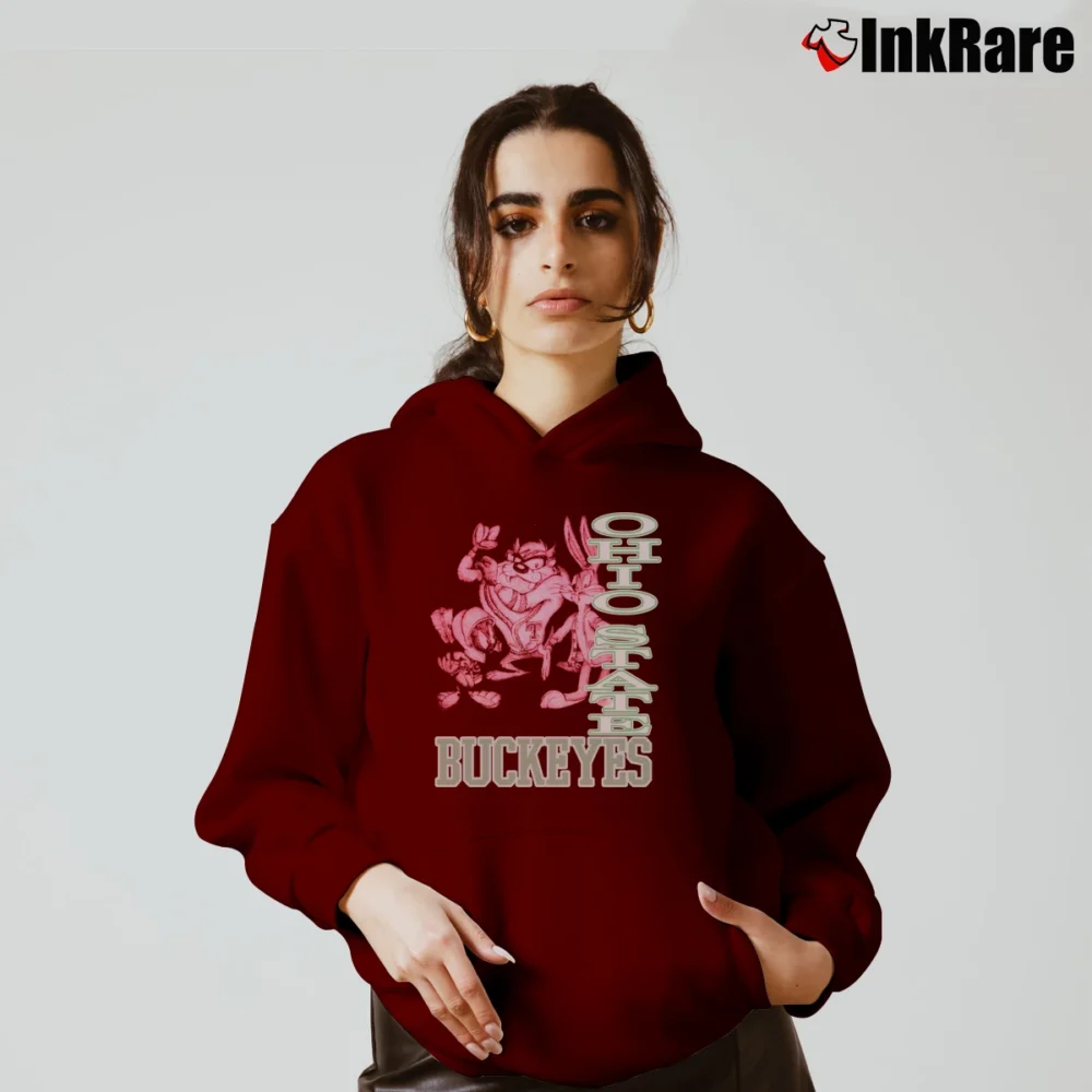Women’s 90s Ohio State Looney Tunes Cozy Hoodie in maroon | Warm, Structured, Stylish
