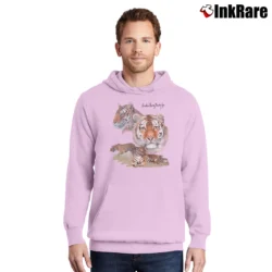 Men’s 90s Omaha Zoo Bengal Tigers Wildlife Pullover Hoodie in light pink | Cozy, Durable, Modern Fit