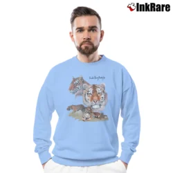 Men’s 90s Omaha Zoo Bengal Tigers Wildlife Crewneck Sweatshirt in light blue | Cozy Fabric, Clean Style