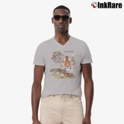 Men’s 90s Omaha Zoo Bengal Tigers Wildlife V-Neck Tee in sport grey | Sharp, Breathable, Everyday Staple
