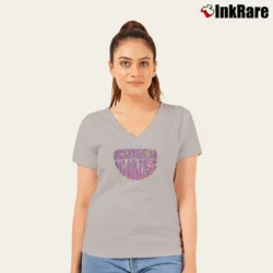 Women’s 90s Overwhelming Colorfast Album V-Neck Tee in sport grey | Chic Neckline, Soft Texture