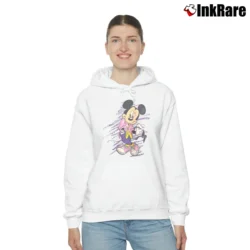 Women’s 90s Pastel Miami Vice Mickey Mouse Cozy Hoodie in white | Warm, Structured, Stylish
