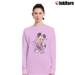 Women’s 90s Pastel Miami Vice Mickey Mouse Long-Sleeve Top in light pink | Sleek, Versatile, All-Season