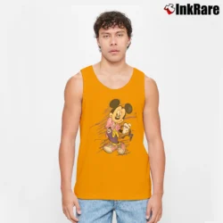 Men’s 90s Pastel Miami Vice Mickey Mouse Tank Top in orange | Breathable, Active-Friendly Design