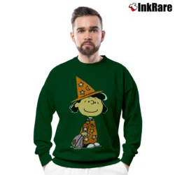 Men’s 90s Peanuts Lucy Halloween Crewneck Sweatshirt in forest green | Cozy Fabric, Clean Style