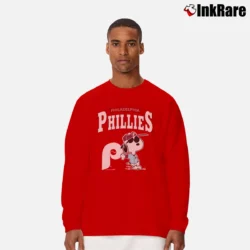 Men’s 90s Philadelphia Phillies Snoopy Peanuts Big Logo Long-Sleeve Shirt in red | Sleek, Lightweight, Year-Round Wear