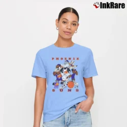 Women’s 90s Phoenix Suns Tombstone Looney Tunes Huckleberry Signature T-Shirt in light blue | Soft, Flattering Fit