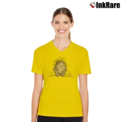 Women’s 90s Pig - Pen Peanuts Snoopy V-Neck Tee in yellow | Chic Neckline, Soft Texture
