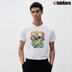 Men’s 90s Pittsburgh Steelers Looney Tunes NFL V-Neck Tee in white | Sharp, Breathable, Everyday Staple
