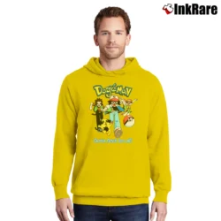 Men’s 90s Pokemon Dogemon Big Dogs Parody Pullover Hoodie in yellow | Cozy, Durable, Modern Fit